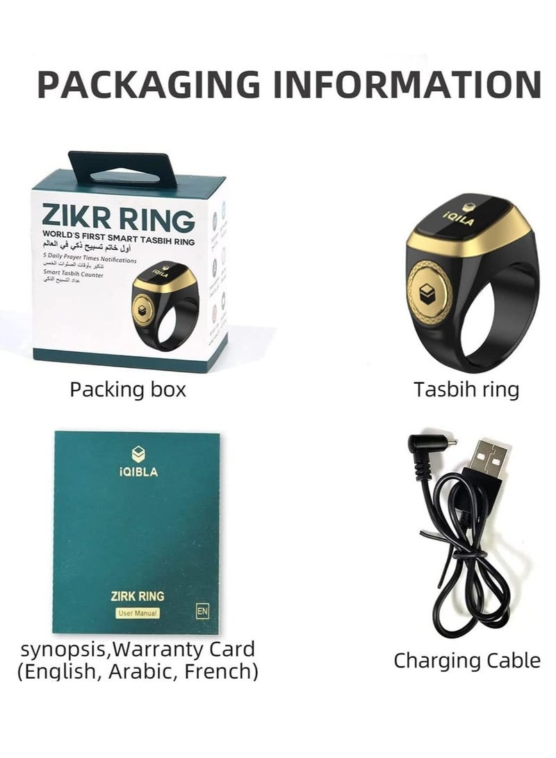 UMEOX Smart Tasbih Plastic Zikr Lite Ring Black 22MM - Image 1