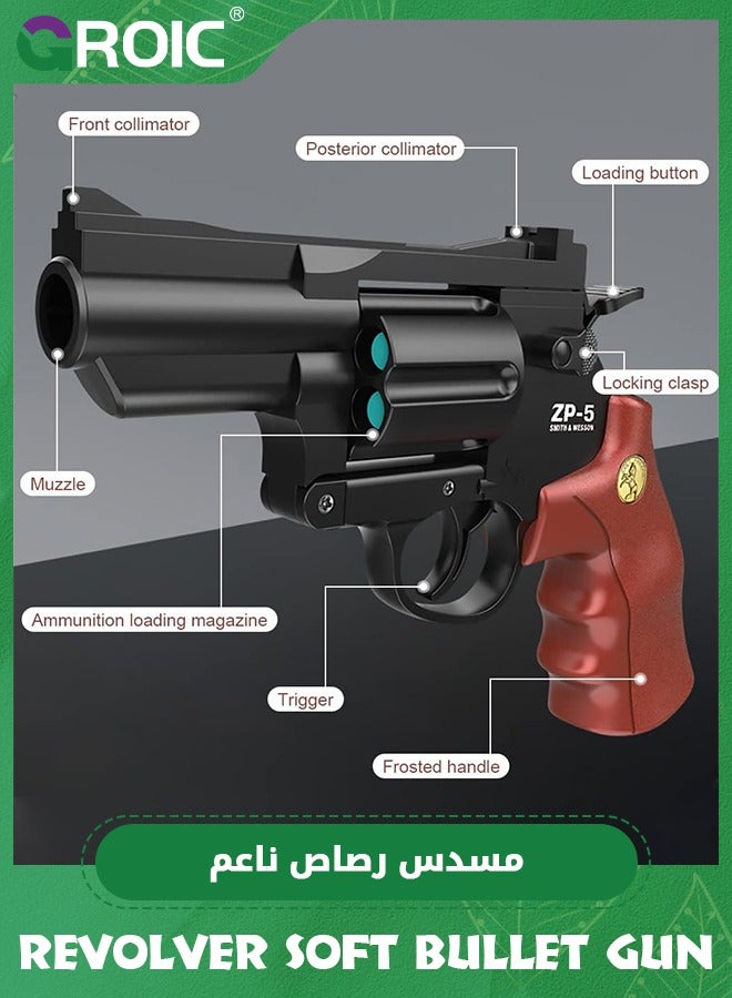 GROIC Soft Bullet Gun Toy Revolver Gun with 30 PCS Soft Foam Refill Bullets and Shooting Target, Shooting Games Play Toys Revolver Gun Education Toy Model Realistic Toy  - Image 4