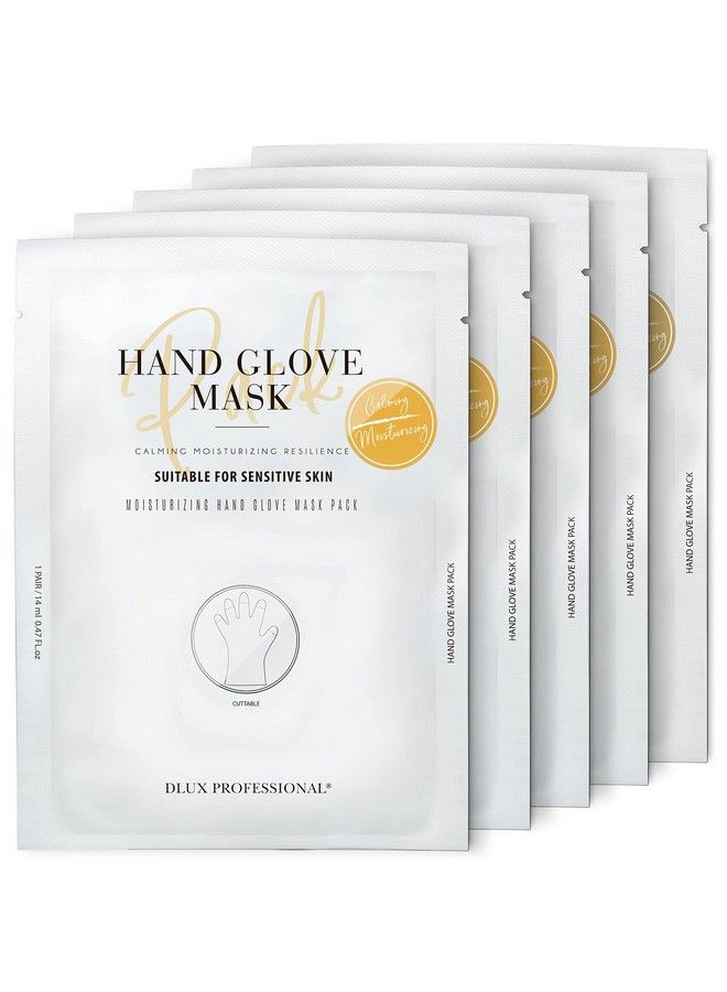 DLUX PROFESSIONAL Hand Masks 5 Packs Of 2 Moisturizing Fragrant Hand Mask Gloves Protein Rich Moisturizing Gloves For Dry Hands Single Use Hand Masks For Dry Cracked Hands Overnight - Image 1