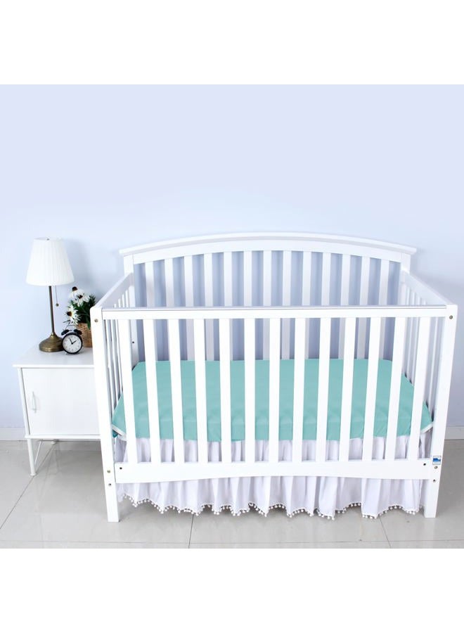 Biloban Crib Sheets Fitted for Standard Crib Mattress 2 Pack, Ultra Soft Baby Sheets for Crib, Machine Washable, Microfiber, White & Aqua - Image 4