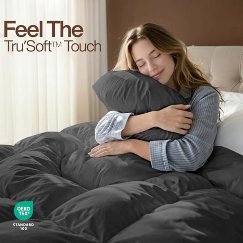 Comforter Duvet Insert - Quilted Comforter with Corner Tabs - Box Stitched Down Alternative Comforter - Image 4