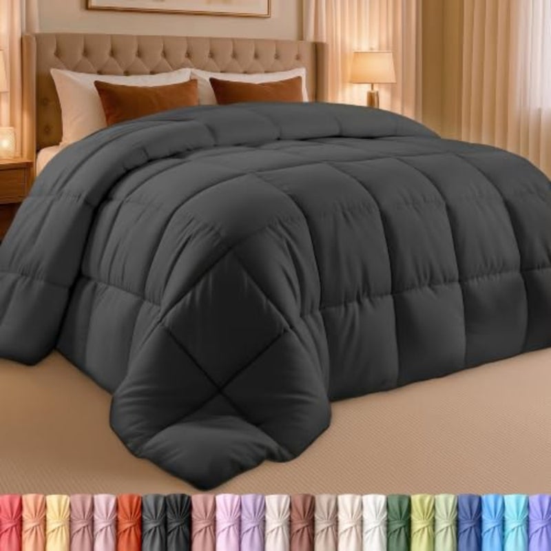 Comforter Duvet Insert - Quilted Comforter with Corner Tabs - Box Stitched Down Alternative Comforter - Image 1