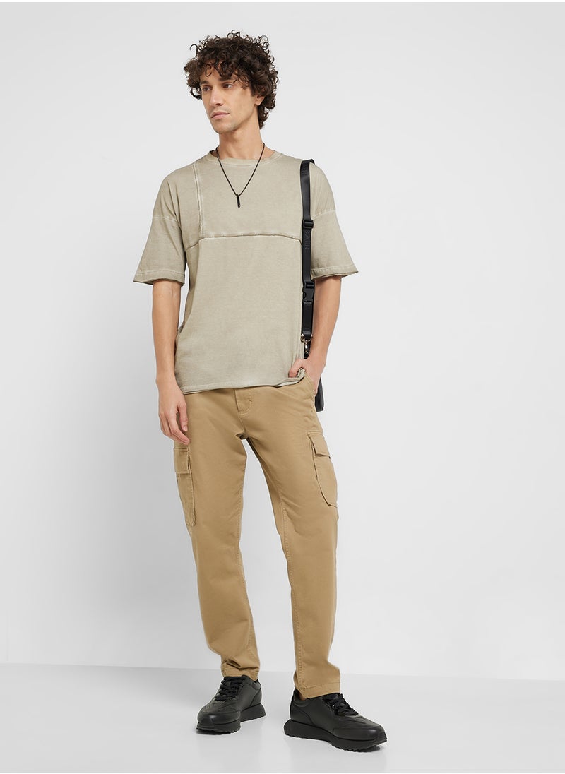 D-Struct Mens Oversized Cut And Sew Washed Tshirt  - Image 4