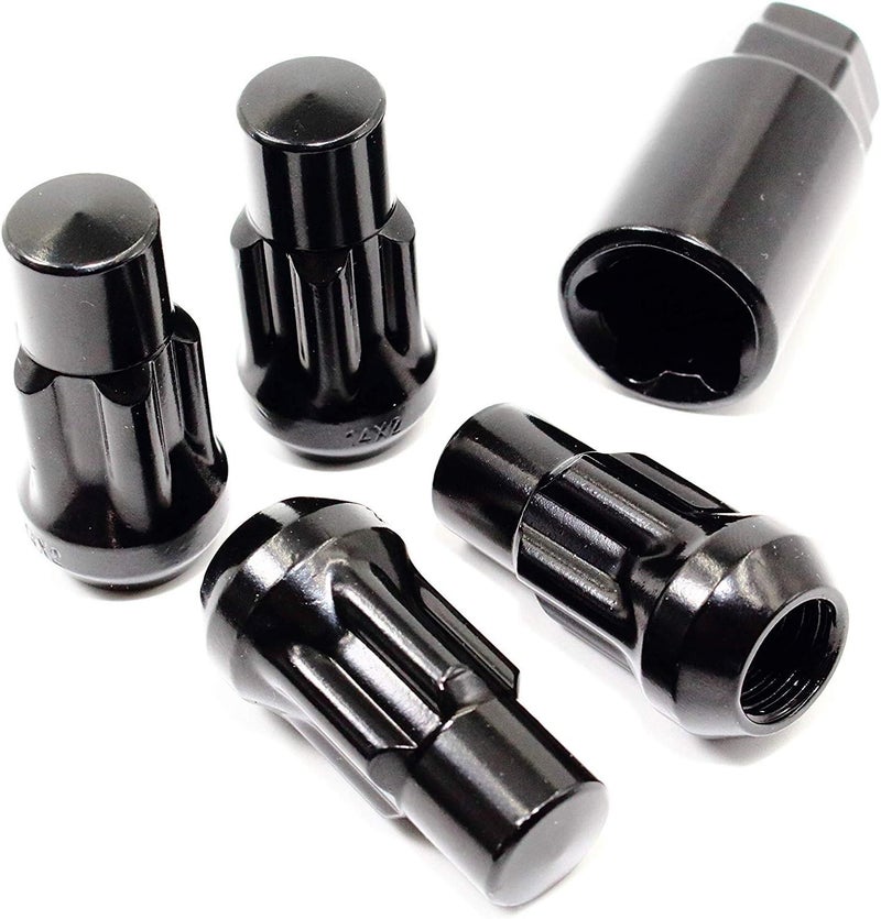 Veritek Performance Black Acorn Bulge Tuner Wheel Locks - Image 1