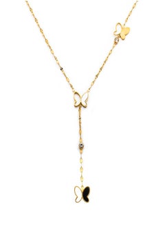 KAAF CREATIONS 18K Gold Plated Stainless Steel, Butterfly Y-Drop butter fly Necklace, 40+5 cm Chain Length  - Image 1