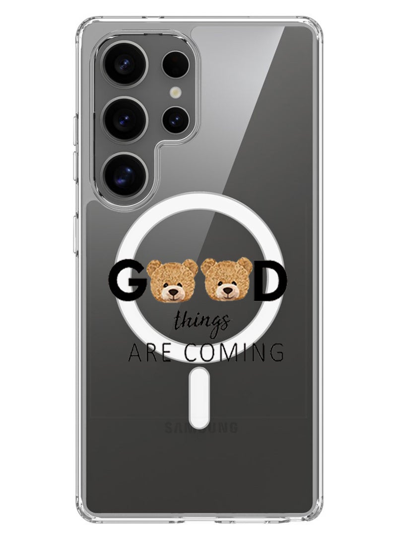 Theodor Magnetic Case for Samsung Galaxy S25 Ultra 6.9-inch Compatible with MagSafe Wireless Charging, Shockproof Phone Bumper Cover Good thingsa are coming - Image 1