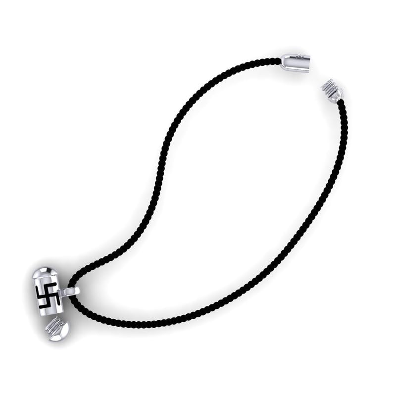TINY TIARAA Pure 925 Silver Pendant Capsule Openable Kavach Taweez with Black Threads for Girls Boys Kids Women Men | Prayer Locket | Nazariya Pendant Taviz Cylinder | Evil Protection Tabiz | Amulet - Image 2
