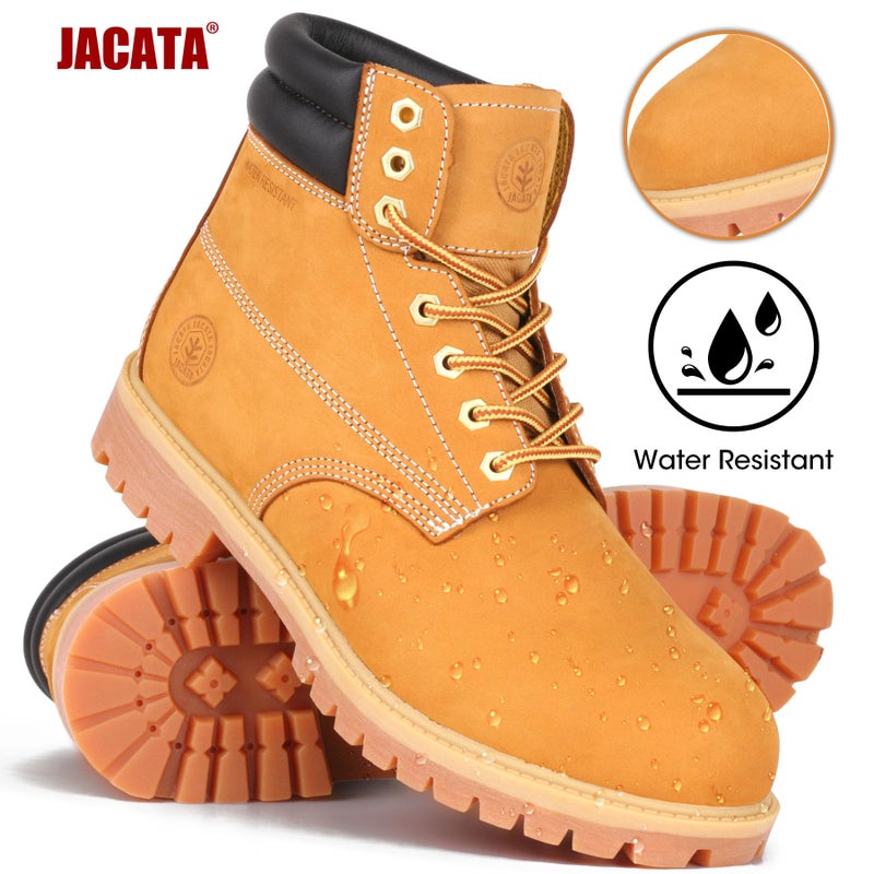 Jacata Men's Water Resistant Leather Work Boot Rubber Sole Construction Oil Resistant Utility Industrial Boots (Size 8.5) - Image 2