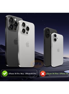 Generic Camera Lens Protector for iPhone 16 Pro/iPhone 16 Pro Max, [Strong Adsorption][Drop Protection][Scratch Resistant] 9H Frosted Metal Aluminum Alloy Tempered Glass Cover Camera Screen Protector, Black  - Image 2