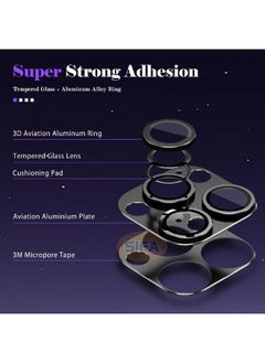 Generic Camera Lens Protector for iPhone 16 Pro/iPhone 16 Pro Max, [Strong Adsorption][Drop Protection][Scratch Resistant] 9H Frosted Metal Aluminum Alloy Tempered Glass Cover Camera Screen Protector, Black  - Image 4