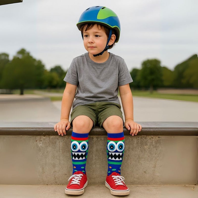 Glitters Funky 3D High Socks for Kids & Teens - Colorful Monster Knee-High Socks - Image 5