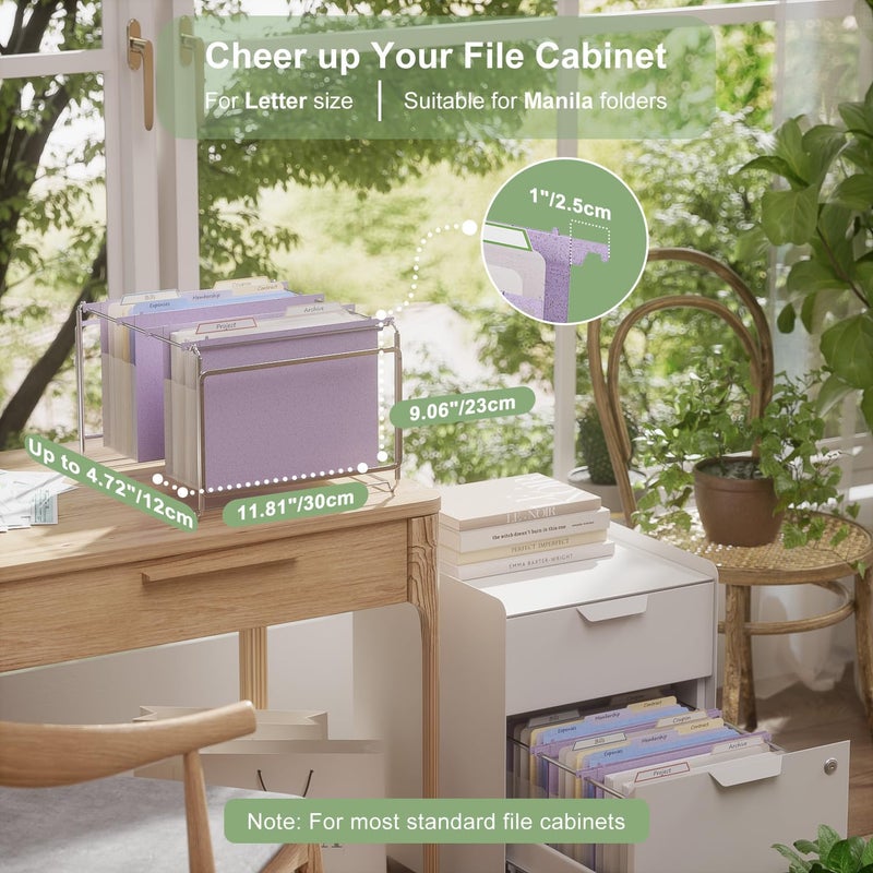 EcoStash Extra Capacity Hanging File Folders, 4.72" Reinforced Wheat Straw Expanding Hanging Folder Letter Size, Heavy Duty for Filing Cabinets, File Organizer for Office & Home-Lavender Purple-3 Packs - Image 2