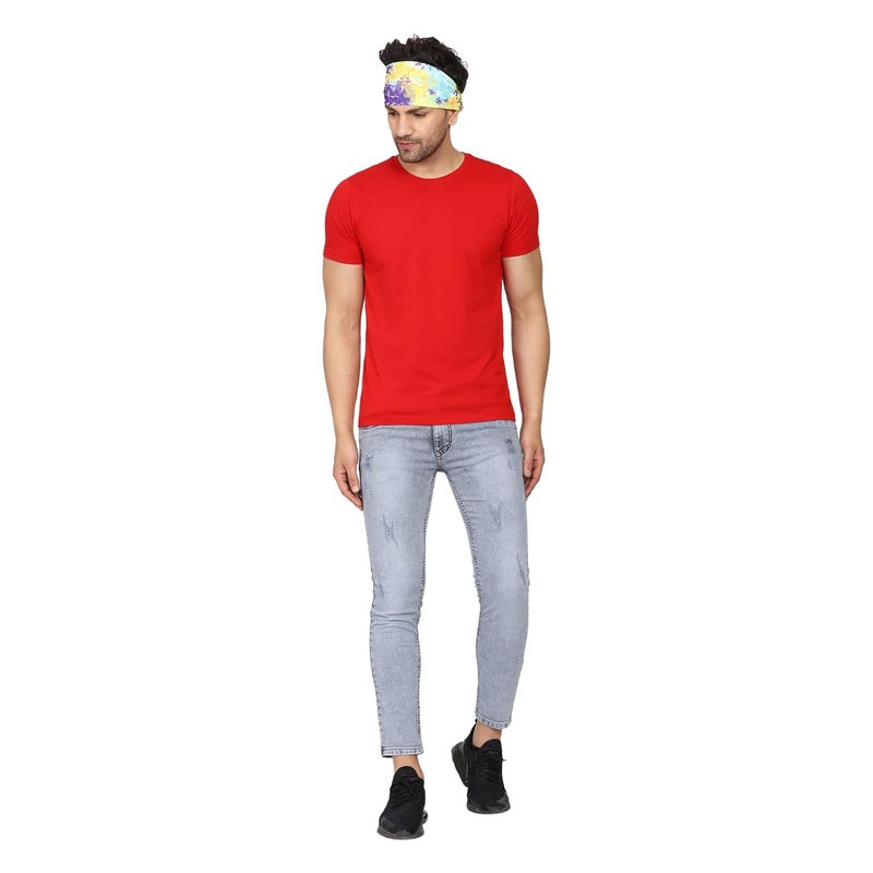 Coreteq Multicolor Sports Sweatband Headband Concealed Seam Micro-Spandex Men and Women (Tie Dye) Free Size - Image 4