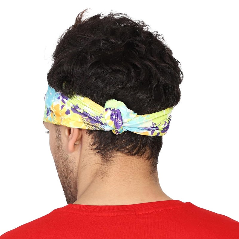 Coreteq Multicolor Sports Sweatband Headband Concealed Seam Micro-Spandex Men and Women (Tie Dye) Free Size - Image 3