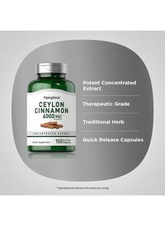 Piping Rock Ceylon Cinnamon Capsules 6000mg | 150 Count | Herbal Extract Supplement | Non-GMO, Gluten Free  - Image 4