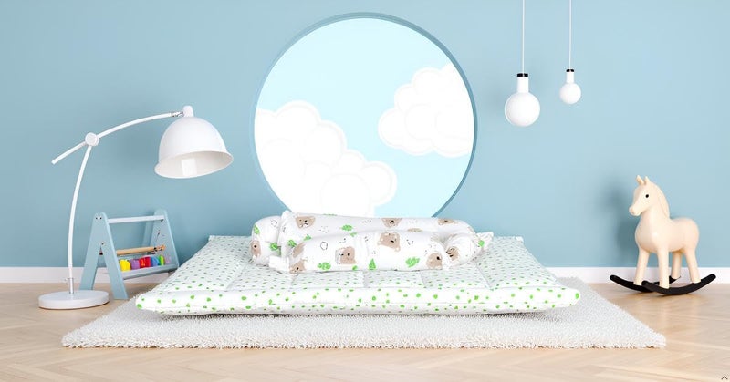 NWF | Pack of 4 – 100% Cotton Unisex Baby Bedding Set with Mattress | Portable Daytime Bedding for Newborns & Infants (0–24 Months) | Size: 26" x 40" | Green - Image 5