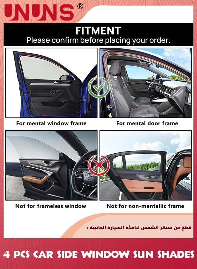 UNUNS Car Side Window Sunshades,4 Pcs Automobile Window Sunshades Privacy Curtains,Universal Car Privacy Blinds,Blackout Curtains,100% Block Light For Breastfeeding,Taking A Nap,Camping,Changing Clothes - Image 2