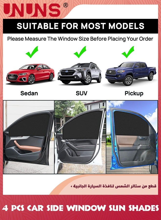 UNUNS Car Side Window Sunshades,4 Pcs Automobile Window Sunshades Privacy Curtains,Universal Car Privacy Blinds,Blackout Curtains,100% Block Light For Breastfeeding,Taking A Nap,Camping,Changing Clothes - Image 3