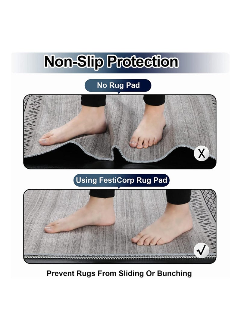 Excefore - Non-Slip Mat Area Rug Pad Anti Slip Gripper Roll Rubber Matting Waterproof Floor Mat PVC Shelf Drawer Liner for Home, Office, Cars, Caravans (Grey, 30 x 200 cm) - Image 1