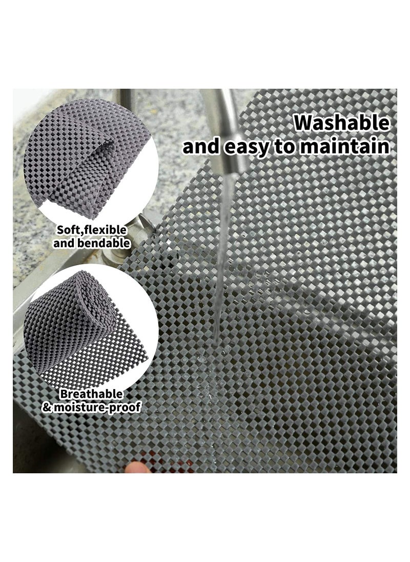 Excefore - Non-Slip Mat Area Rug Pad Anti Slip Gripper Roll Rubber Matting Waterproof Floor Mat PVC Shelf Drawer Liner for Home, Office, Cars, Caravans (Grey, 30 x 200 cm) - Image 1