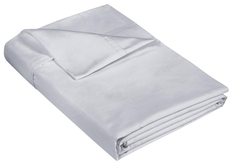 ROYALE LINENS 400 Thread Count 100% American Grown Cotton Flat Sheet - Cooling Sheets - Full Sheets - Luxury Sateen Weave - Full Flat Sheet Sold Separately - Soft Silver Flat Sheet Only (Full  Spanish Silver) - Image 1