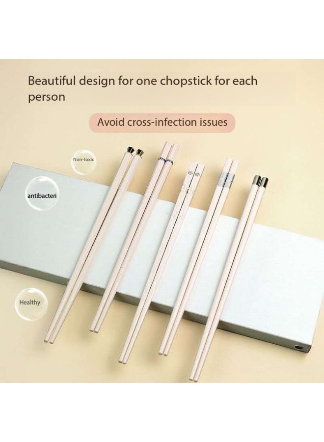 MINISO Antibacterial Alloy Chopsticks – Food-Grade Reusable Chopsticks, Heat-Resistant, Non-Slip, Safe & Durable Tableware for Daily Use - Image 4
