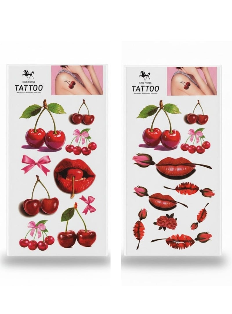 2 Sheets 3D Big Size Body Art Temporary Tattoo Stickers for Women - Image 1