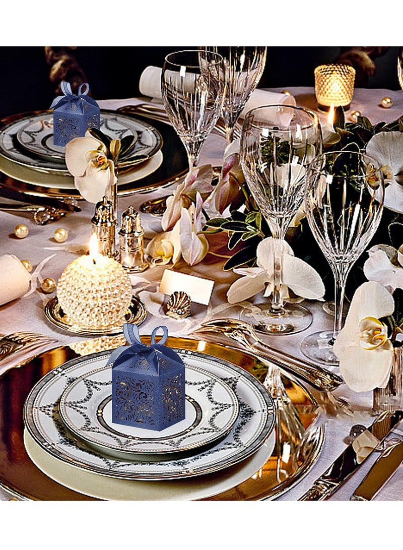 20 قطعة من صناديق الهدايا المزخرفة بالليزر، بحجم 2×2×2.75 بوصة، صناديق هدايا صغيرة للهدايا، صناديق تذكارية لحفلات الزفاف مع شريط، صناديق صغيرة للحلوى للمناسبات مثل حفلات الزفاف، استقبال العروس، الذكرى السنوية، أعياد الميلاد. - Image 3