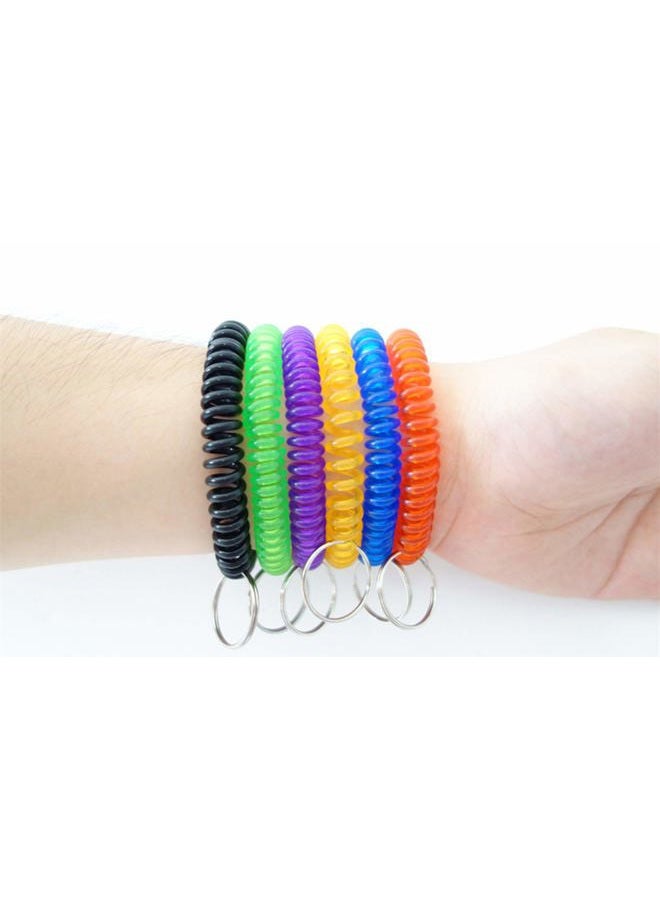 HAMIYELL Pack of 36 Colorful Spring Spiral Wrist Coil Key Chain, Wristband Key Ring (Blue) - Image 5