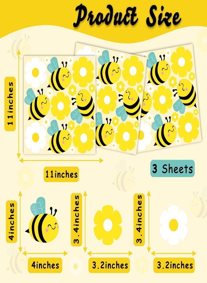 kokolap Bee Stickers Honey Bee Party Decorations for Backdrop Vinyl Sticker Bumble Bees Daisy Flower Wall Decals Peel and Stick First Bees Day Birthday Party Signs Baby Gender Reveal Balloon Arch Decor - Image 4