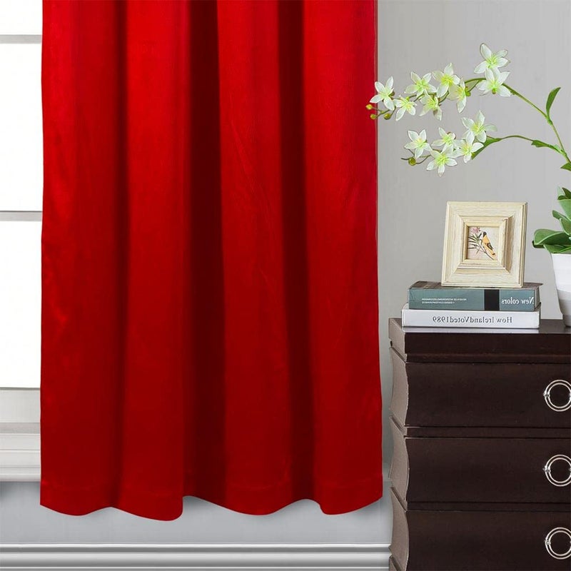 GLORY RUGS Window Panel with Attached Valance Curtain Bedroom Living Room Dining 42"X84" Red - Image 4