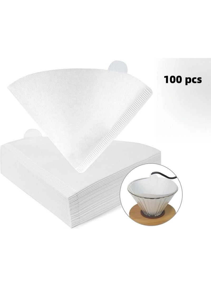 100-Pack Size 02 Cone Coffee Filters, Disposable White Paper Filters for 2-4 Cup Drip Brewers - Image 1