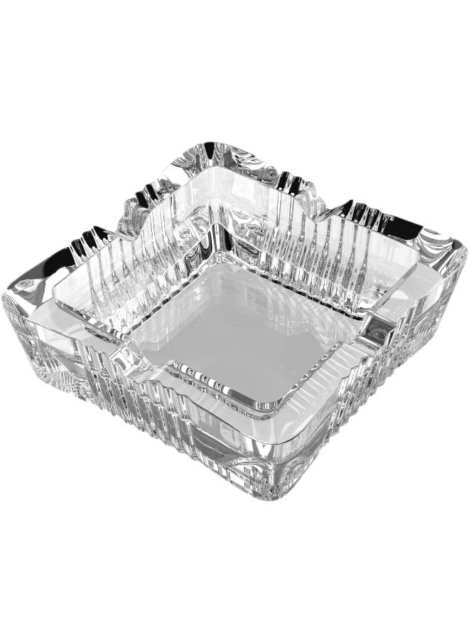 SAQOWARE Saqoware Crystal Clear Glass Square Shape Ashtray (4x4in)  - Image 3