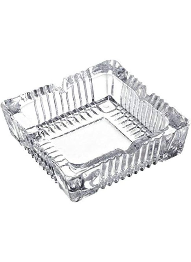 SAQOWARE Saqoware Crystal Clear Glass Square Shape Ashtray (4x4in)  - Image 1