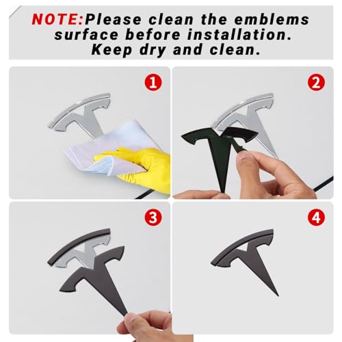 Nanaholy Emblem Cover Compatible with Model Y 2024 2023 2022 2021 2020 Accessories 3 PCS - Image 5