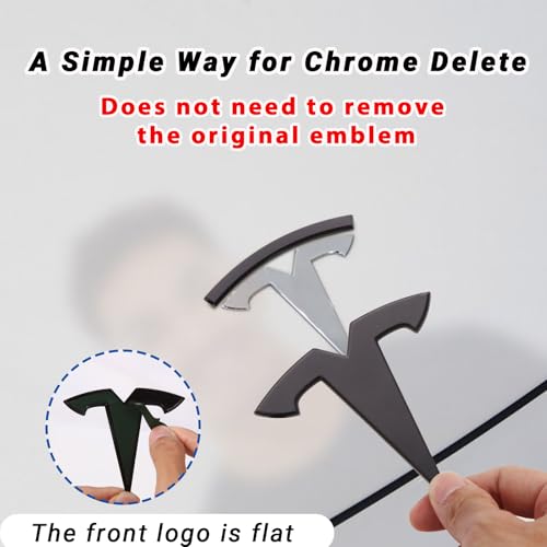 Nanaholy Emblem Cover Compatible with Model Y 2024 2023 2022 2021 2020 Accessories 3 PCS - Image 4