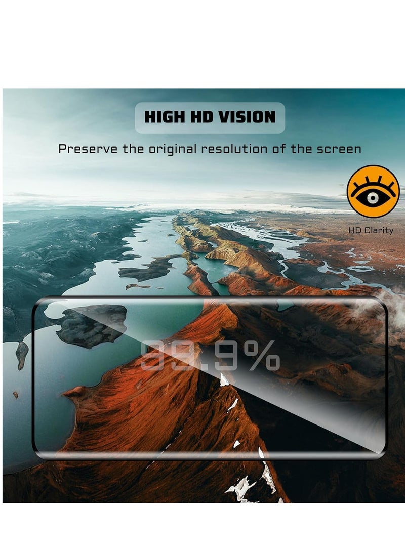 واقي شاشة لهاتف ViVo V40 / Vivo V40 Pro، حافظة شاشة من الزجاج المقسى، حماية عالية الدقة، مقاومة للخدش، بدون فقاعات، صلابة 9H، طبقة تغطية كاملة سوداء - Image 2