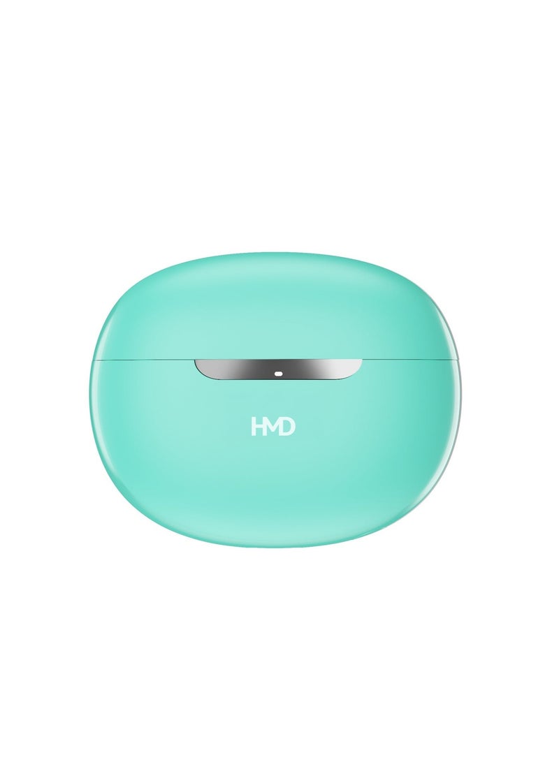 أتش أم دي DUB P60 True Wireless Earbuds, 10mm Drivers, Active Noise Cancellation, 4 Mic ENC for Clear Calls, 30 Hours Playtime, Low Latency Mode, IPX5, Instant Open and Pair, Fast Charging - Green - Image 2