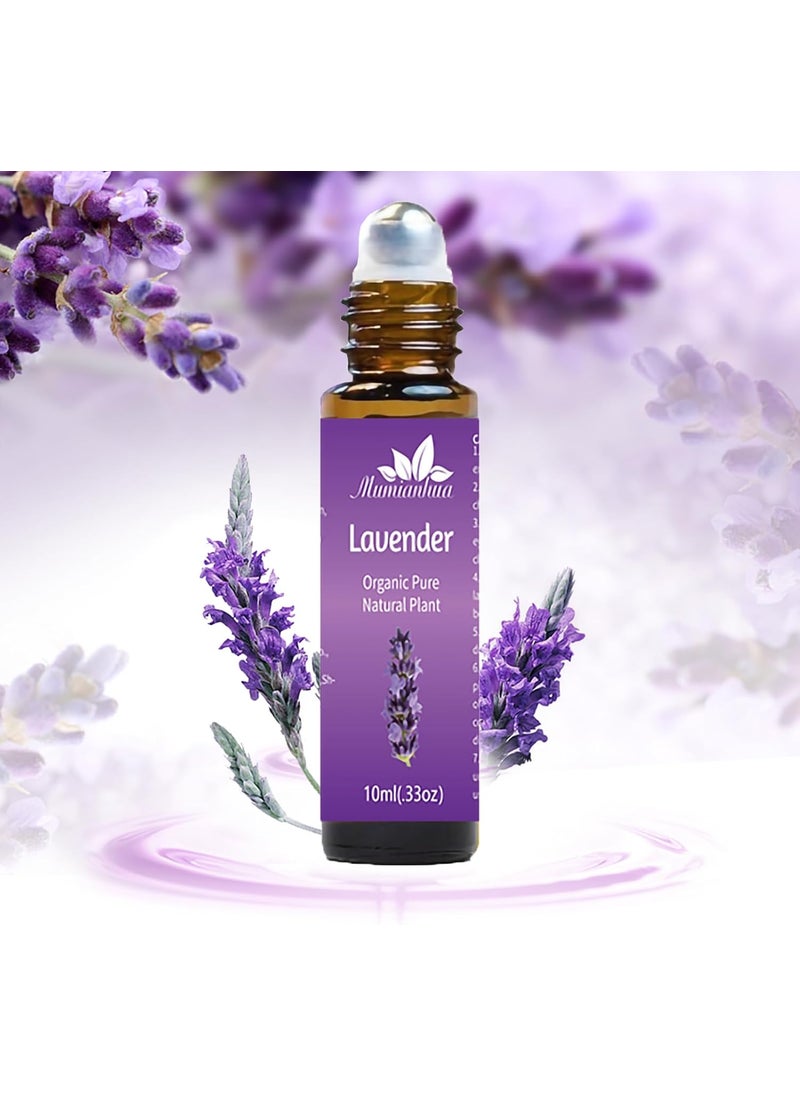 Mumianhua Mumianhua Lavender Essential Oil Roll-On Therapeutic Grade, Pre-Diluted with Coconut Oil for Relaxation, Focus Pulse Points, Pillow, Skin,Massage Portable 0.33Oz Pocket Size 