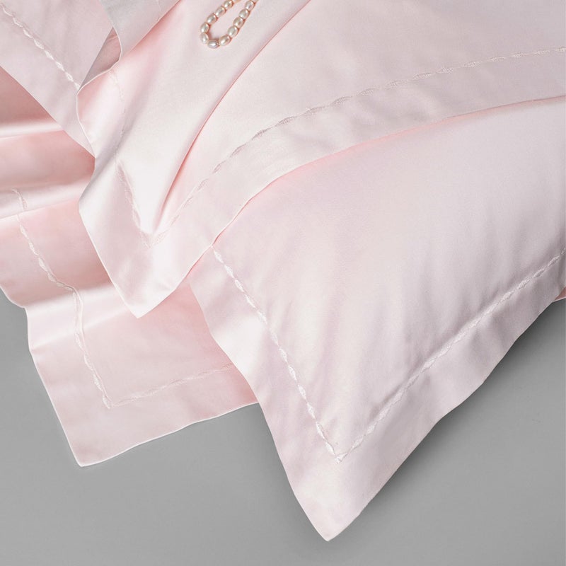 Trident Nectarsoft King Size Bedsheet Set- 100% Cotton- 5-Piece Sheet Set with 4 Pillowcases- Sateen Weave- Superior Softness- 600 Thread Count- King Size Sheets- Luxurious Feel- Light Pink - Image 4