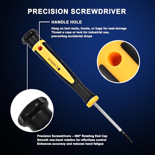 DikTalk Magnetic Screwdriver Set with Case, Professional Screwdriver Set Kit with Slotted Phillips Torx Hex Pozidriv & Precision Screwdrivers, Bits, Flexible Extension Shaft & Tool Set Accessories - Image 4