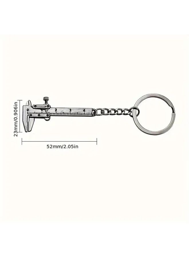 3 Pieces Silver Mini Vernier Calipers For Jewelry Pendant Measuring Portable Zinc Alloy Tools With Red Buttons Ideal For Home Use Jewelry Making Accessories Compact Durable Construction - Image 2