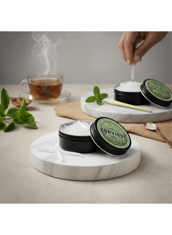GORVIQUE 100% Pure Menthol Crystals by Gorvique - for Aromatherapy Diffusers, Sauna, and Steam Inhalation - 25g Potent Peppermint Scent for DIY Shower Steamers, Relaxing Bath Salts, Yoga & Meditation - Image 2