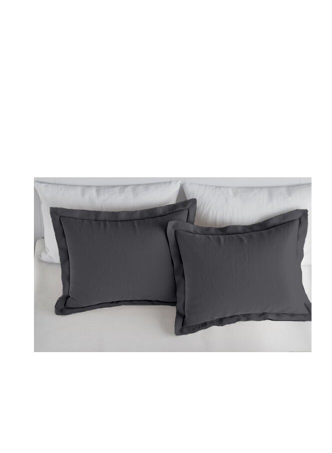 Context King Size Dark Gray Soft Wrinkle Free Microfiber Bed Sheet Set with Pillow Covers 1 Flat Sheet 260X267cm 1 Fitted Sheet 200X203cm 2 Pillowcases 50X101cm - Image 3