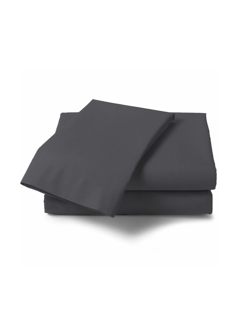Context King Size Dark Gray Soft Wrinkle Free Microfiber Bed Sheet Set with Pillow Covers 1 Flat Sheet 260X267cm 1 Fitted Sheet 200X203cm 2 Pillowcases 50X101cm - Image 4