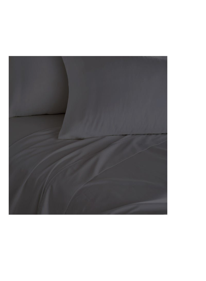 Context King Size Dark Gray Soft Wrinkle Free Microfiber Bed Sheet Set with Pillow Covers 1 Flat Sheet 260X267cm 1 Fitted Sheet 200X203cm 2 Pillowcases 50X101cm - Image 2