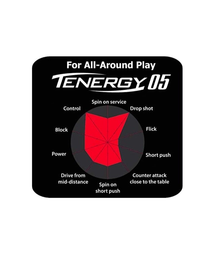 باترفلاي مطاط تنس طاولة تينرجي 05 احترافي من باترفلاي أسود (1.7 مم) - Image 4