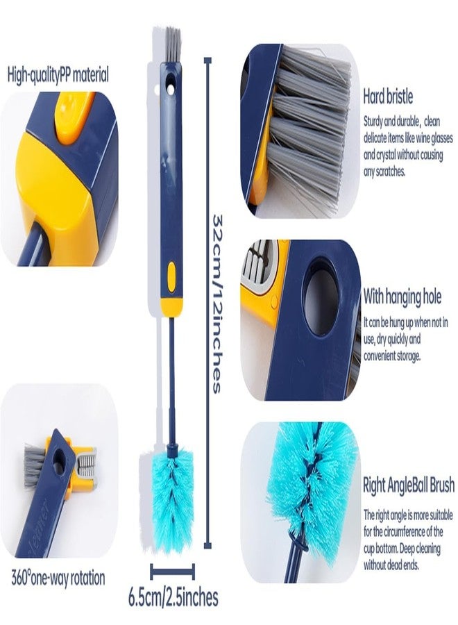 Fayby Bottle Cleaning Brush | Plastic 4 in 1 Water Bottle Washer Cleaning Brush | Mini U Shaped Silicone Cup Brush | Multi-Function Cleaning Brush for Milk, Water Bottle (1Pac_Multicolor) - Image 2