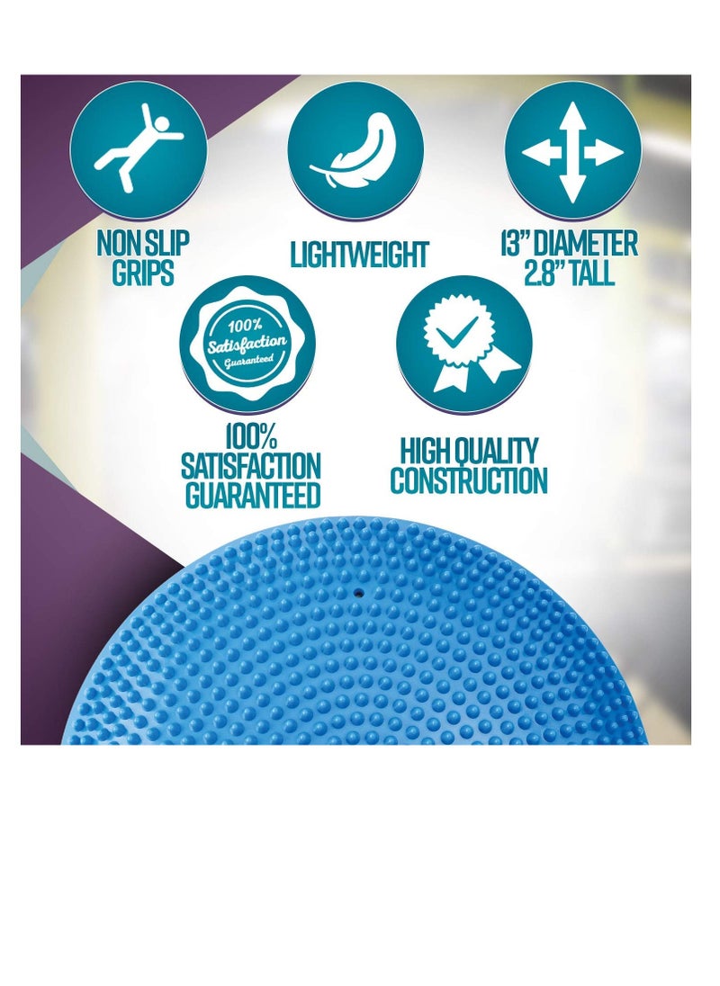 Inflated Air Stability Wobble Cushion w Air Pump Anti-Burst Wiggle Seat Toxin-Free Inflatable Exercise Fitness Core Balance Disc for Better Seating Therapy Sensory Cushion for School Chair - Image 4