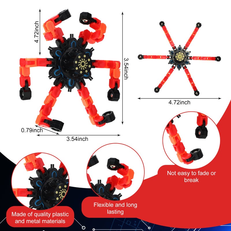 Jerify 40 Pack Funny Sensory Fidget Toy Transformable Chain Robot Finger Toy DIY Deformation Robot Mechanical Spinners Stress Relief Autistic Gifts for Adult Teen Prize Stuffer Party Favor Classic - Image 3